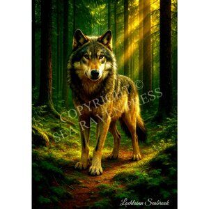Timber Wolf Poster 🐺 Size 11 x 17 Wall Art Print on semi-gloss 80# paper